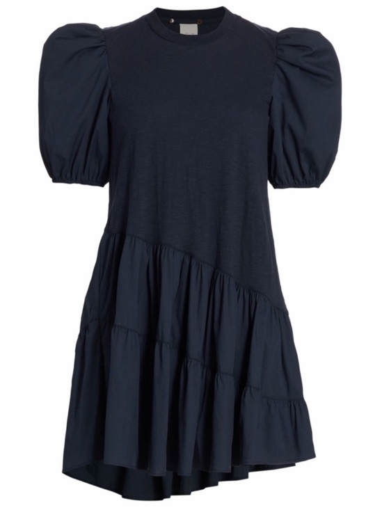 cinq a sept Dresses & Skirts - Cinq a Sept Caitlin Asymmetrical Mini Dress XS Puff Sleeve Mixed Media